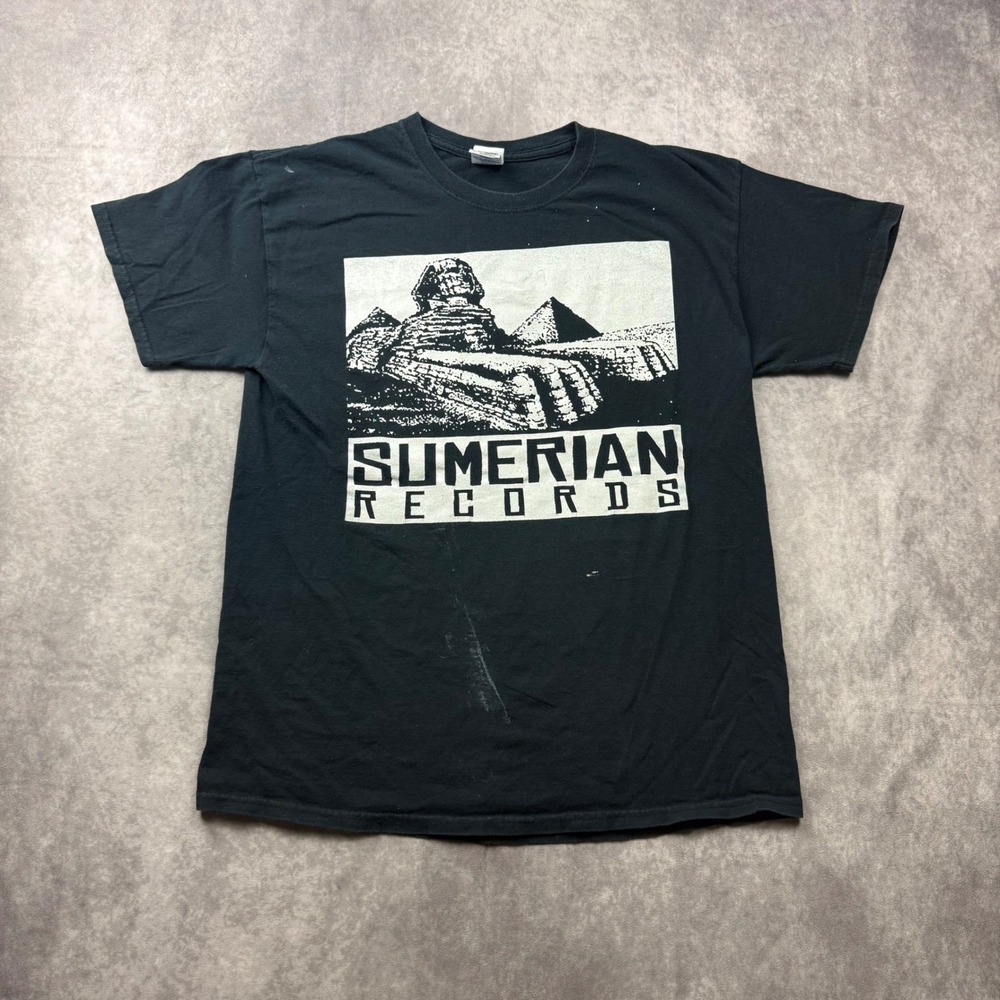 Sumerian Records Sphinx Logo Graphic T-Shirt Mens Large Black Short Sleeve Tee